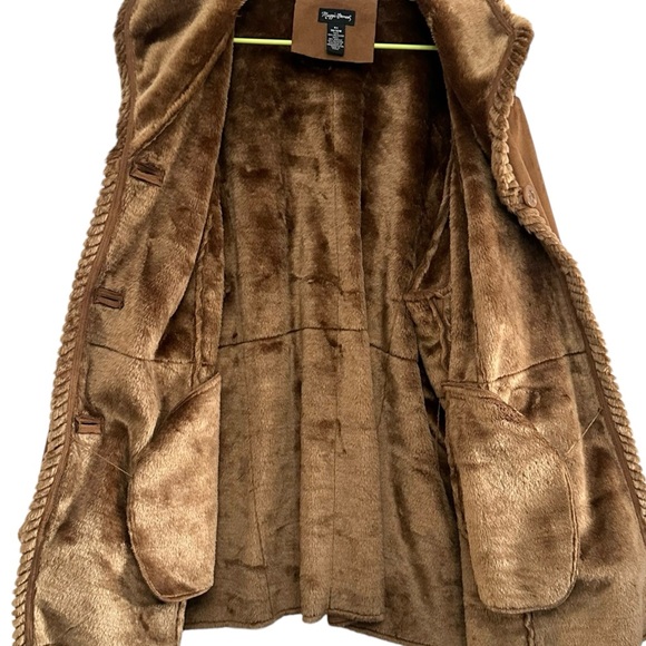 Maggie Barnes Jacket 4X (30/32W) Brown Suede Fur Lined - Picture 7 of 8